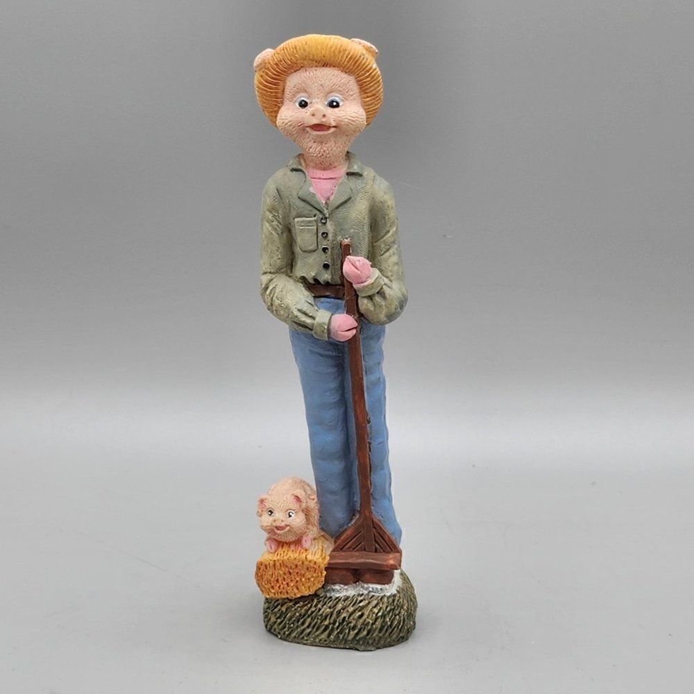 Tall Skinny Pig Resin Figurine 5.75" Farmer Country